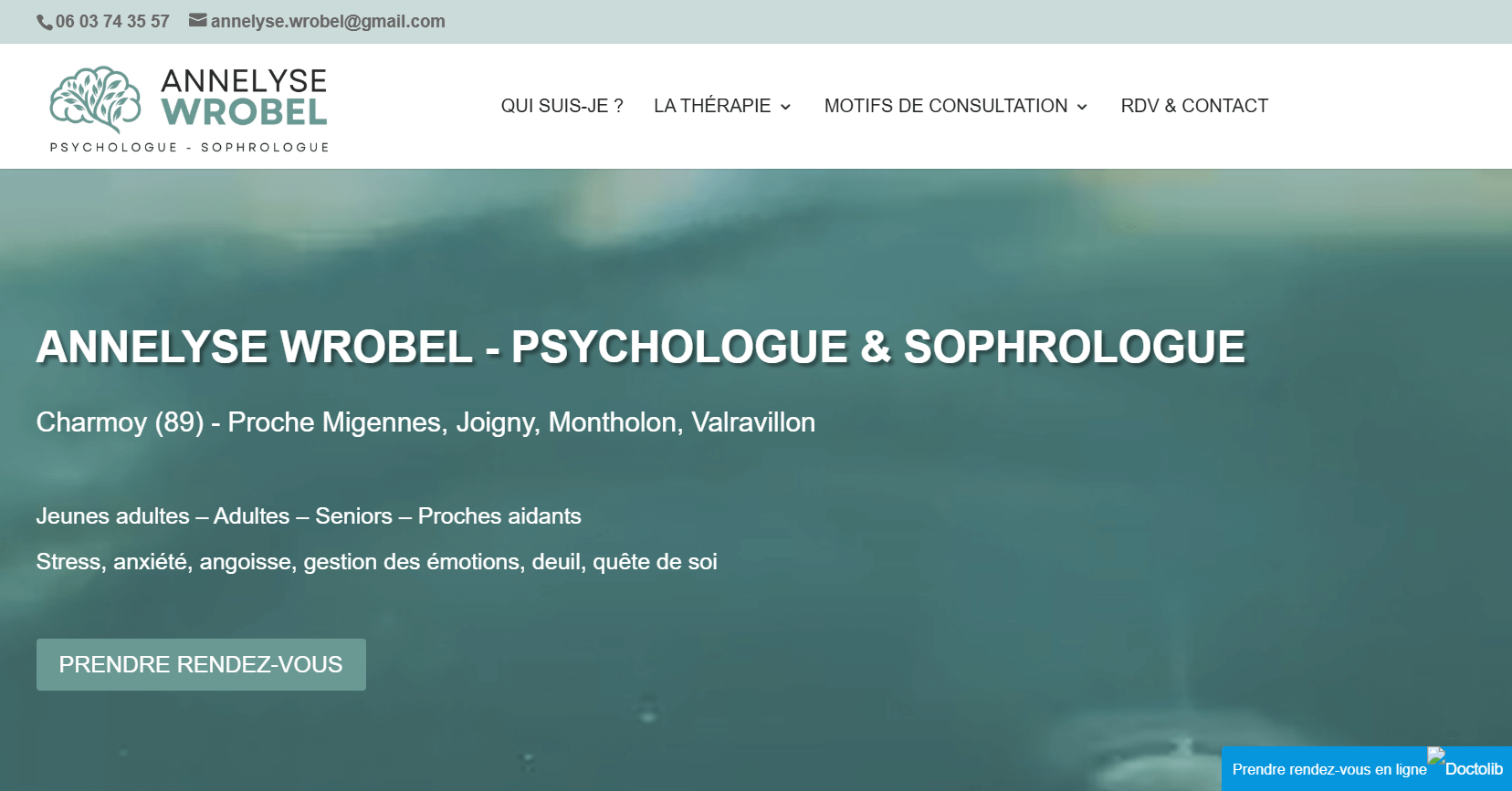 ecran accueil site annelyse wrobel