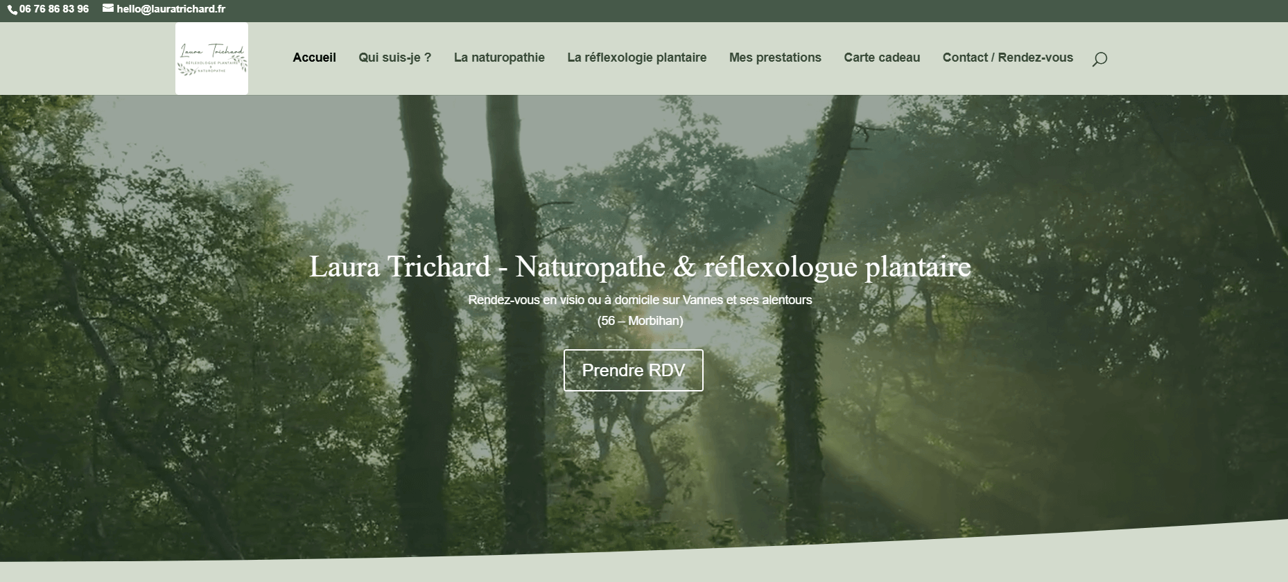 ecran accueil site Laura Trichard